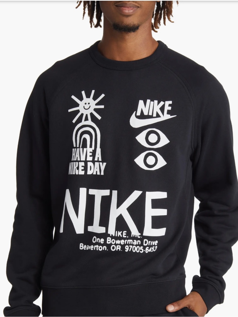 Nike Black Sweatshirt with White Graphic Logos